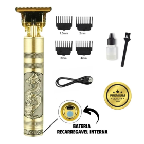 Máquina de Barbear e Cortar Cabelo Profissional Recarregável Sem Fio Retrô _ BE62