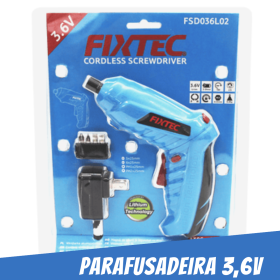 Parafusadeira Sem Fio 3.6v 4 Bits Led Fixtec _ FE145