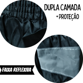 🌧️ Capa de Chuva Impermeável Reforçada Dupla Camada Motoqueiro Capuz Refletiva _ AU45