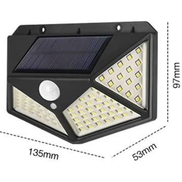 Luminária Solar Parede 100 Leds 7w com Sensor de Movimento _ CS190