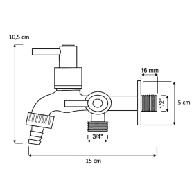 Torneira ABS Para Tanque e Máquina de Lavar Acionamento Rapido _ CS120