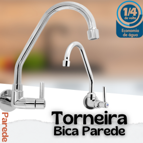 Torneira Cozinha Parede Metal Cromado Bica Móvel _ CS127