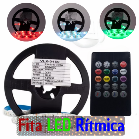 Fita Led 2 Metros RGB Com Sensor Rítmica + Controle 5V _ CS580