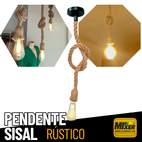 Pendentes Retro Rústico 2 Metros Corda E27 _ CS590