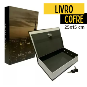 🔐 Cofre 25x15 Grande Porta Joias Camuflado Formato De Livro 2 Chaves _ CS156 📚