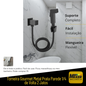 Ducha Higiênica – Acabamento Preto em Metal para Lavabo e Suíte _ CS165