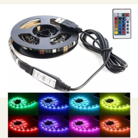 Fita Led 5050 RGB 2m 5v Usb Controle Remoto Decoração Para Sua Casa _ CS574