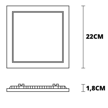 Painel Plafon Led 18w Quadrado Embutir Luminária - CS375