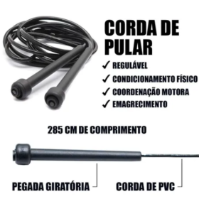 Corda Pular Hand Grip Jump Speed Exercícios em Casa Academia _ ES42