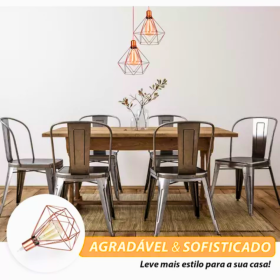 💎 Pendente Diamante Duplo Rose Gold – Design Retrô e Sofisticado | CS176