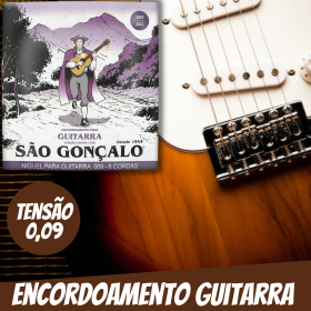 Jogo de Cordas Encordoamento Guitarra 0,09 São Gonçalo _ MS37 🎶🎸