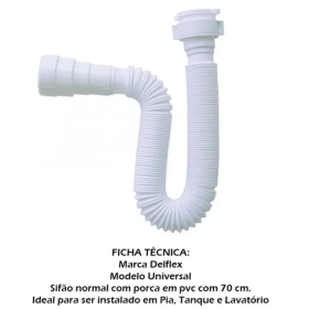 🚰 Sifão Tubo Extensivo Para Lavatório e Tanque - Delflex _ CS499 🚰