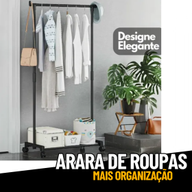Cabideiro Arara de Roupas - Loja Closet Sapateira Regulável _ CS547