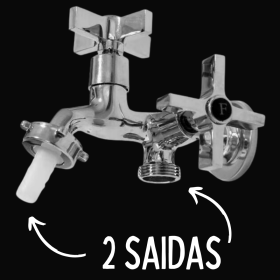 Torneira de Máquina e Tanque Alavanca Redonda Com 2 Saídas _ CS462