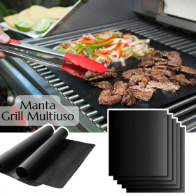 Grill Chapa Manta Antiaderente Teflon Grelha para Churrasco Reutilizável _ CS177