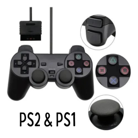 Controle Dualshock 2 - PS1 PS2 Slim Joystick Preto _ EL163