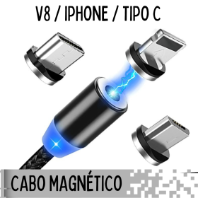 Cabo Magnético USB Universal 3 x 1 - iPhone V8 Tipo C _ EL25 🔌📱