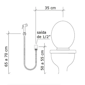 Ducha Higiênica – Acabamento Preto em Metal para Lavabo e Suíte _ CS165