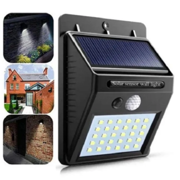 Luminária Solar Balizador 30 Leds Sensor de Presença Resistente a Agua _ CS203