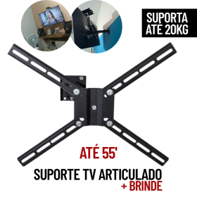 Suporte Articulado para TV 10' a 43' – Fixação na Parede com Mobilidade _ CS202