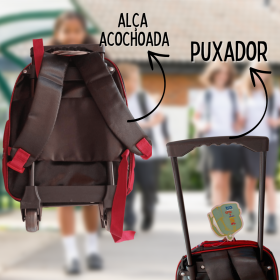 Kit Mochila com Rodinhas, Lancheira e Estojo com Puxador e Alça de Transporte _ IF34