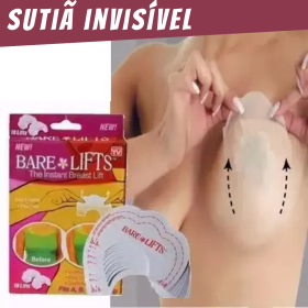 Kit 10 Unidades - Sutiã Adesivo Invisível Levanta Seios Peitos Bare Lifts _ BE60 🌟