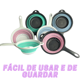 Escorredor Redondo Retrátil Silicone 23cm - Prático _ CS456