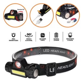 Lanterna de Cabeça 1 Led Sinalizador High Power Head Lamp _ FE180