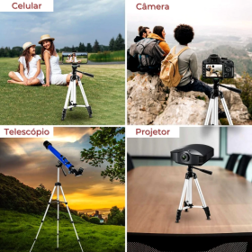 Tripé 1,05m Tripod 3110 + Adaptador para Celular _ EL32 📸📱