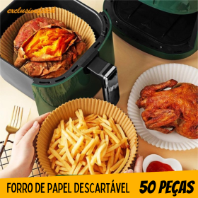 Kit com 50 Forros de Papel Descartável Para AirFryer Fritadeira Elétrica _ CS533