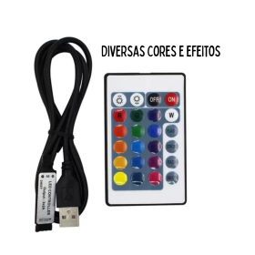 Fita Led 5050 RGB 2m 5v Usb Controle Remoto Decoração Para Sua Casa _ CS574