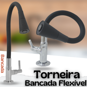 Torneira Gourmet Cozinha Mesa Bancada Preta Cone - CS469