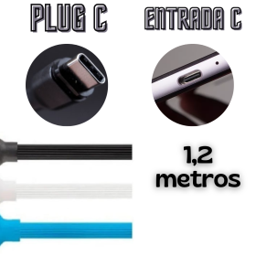 Cabo Emborrachado Tipo C 1,2 Metros Alto Desempenho _ EL130 ⚡🔌