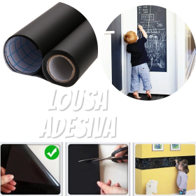 Papel Parede Adesivo Lousa Quadro Negro Preto Fosco 45cmx 2m _ IF13