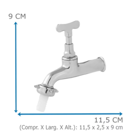 Torneira Cromada Parede Metal Inox Jardim _ CS319