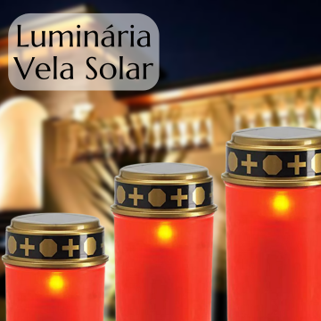 Luminária Vela Luz Solar Led Automática Iluminação Jardim, Velório _ CS206