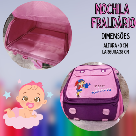 Mochila Maternidade para Fraldas com Trocador e Porta-Mamadeiras Multiuso _ IF31