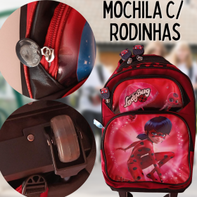 Kit Mochila com Rodinhas, Lancheira e Estojo com Puxador e Alça de Transporte _ IF34