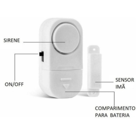 🔔 Alarme Sensor sem Fio Contra Invasão Segurança Sonoro para Porta e Janela - CS67