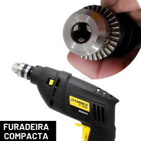 Furadeira de Impacto 550w Hammer Com Botão Uso Contínuo 220v _ FE34