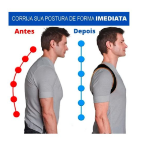 Corretor Postural Suporte Ajustável Lombar Espinha Clavícula _ ES70