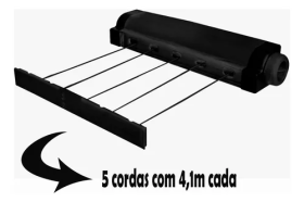 Varal de Parede Automático 5 Cordas Retrátil - CS410