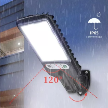 Luminária Solar Led Parede Refletor 128 Cob Sensor Controle 25w _ CS102