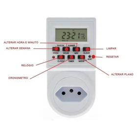 ⏲️ Timer Digital Bivolt Temporizador 9 Programas Liga e Desliga - CS505 ⏲️