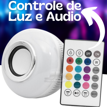 Lampada Led Colorida Musical Bluethooth Controle_ CS13