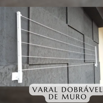 Varal  de Muro Articulado Dobrável para Roupas Em Alumínio _ CS197