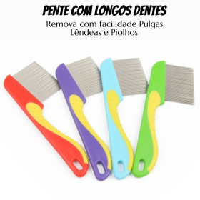 Pente de Aço Inoxidável Dentes Longos para Remover Pulgas _ PET10