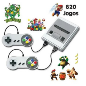 Mini Vídeo Game 620 Jogos Retrô Clássico Premium 2 Controles Bivolt _ IF36