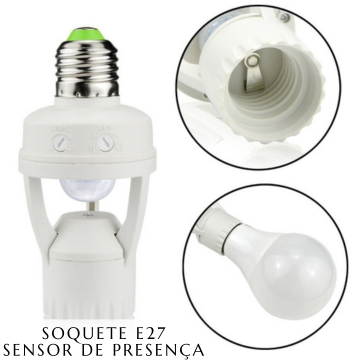 Soquete E27 Com Sensor de Presença e Timer Ajustável _ CS23