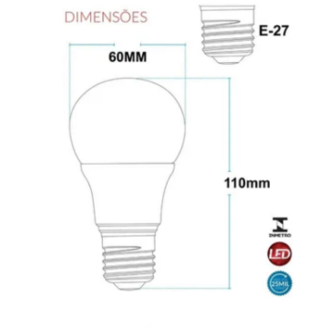 Lâmpada LED Bulbo 9W Econômica Branca Fria E27 _ CS275 💡❄️